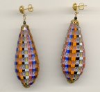 Blown "Battuto" 60mm x 24mm Teardrop Earrings